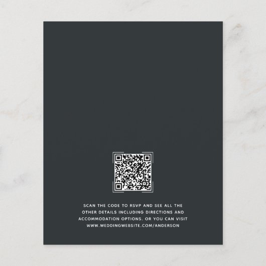 Budget Monogram QR Code Hochzeitseinladung (Rückseite)