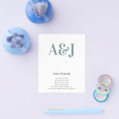 Budget Monogram QR Code Hochzeitseinladung Flyer (Einzeln)