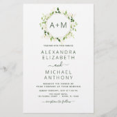 Budget Monogram Sage Emerald Green Floral Wedding (Vorderseite)