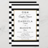 Budget Monogram Strip Couples Dusche Einladung (Vorne/Hinten)