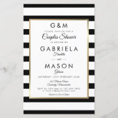 Budget Monogram Strip Couples Dusche Einladung (Vorderseite)