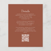 Budget Monogram Wappen Terracotta QR Code Hochzeit (Rückseite)