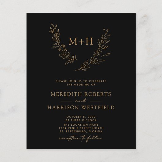 Budget Monogram Wreath Black Wedite (Vorderseite)