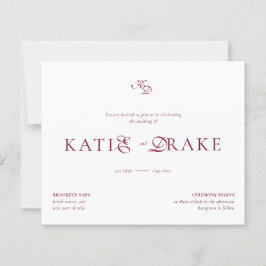 BUDGET Monogramm Tief Burgunder Schrift Hochzeit