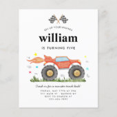 Budget Monster Truck Bash Race Flags Kindergeburts (Vorderseite)