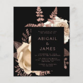 Budget Moody Dark Floral Elfenbein Rose Gold Hochz (Vorderseite)