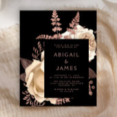 Budget Moody Dark Floral Elfenbein Rose Gold Hochz