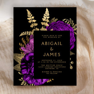 Budget Moody Dark Floral Lila Gold Hochzeit