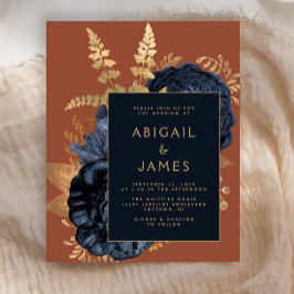 Budget Moody Floral Navy Blauer Goldruss Hochzeit