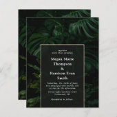 Budget Moody Tropical Monstera Hochzeit Einladung (Vorne/Hinten)