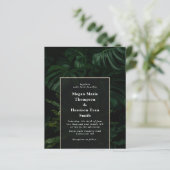 Budget Moody Tropical Monstera Hochzeit Einladung (Stehend Vorderseite)