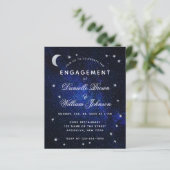 Budget Moon Stars Verlobung Einladung (Stehend Vorderseite)