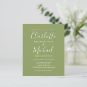 Budget Moss Green Foto Hochzeit Einladung (Stehend Vorderseite)