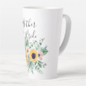 BUDGET Mother Bride Groom Custom Gifts SUNFLOWERS Milchtasse (Rechte Ecke)