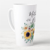 BUDGET Mother Bride Groom Custom Gifts SUNFLOWERS Milchtasse (Linke Ecke)