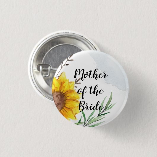 BUDGET Mother Bride Groom Hochzeit Geschenke Sonne Button (Vorne & Hinten)