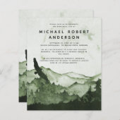 Budget Mountain Celebration of Life Invitation (Vorne/Hinten)