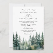 Budget mountain destination rustic qr code wedding einladung (Vorderseite)