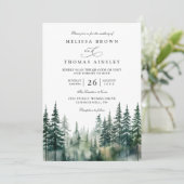 Budget mountain destination rustic qr code wedding einladung (Stehend Vorderseite)