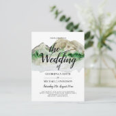 Budget Mountain Lake Watercolor Einladung Postkarte (Stehend Vorderseite)