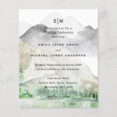 Budget Mountain Pine Trees Winter Wedding Einladun Flyer (Vorne)