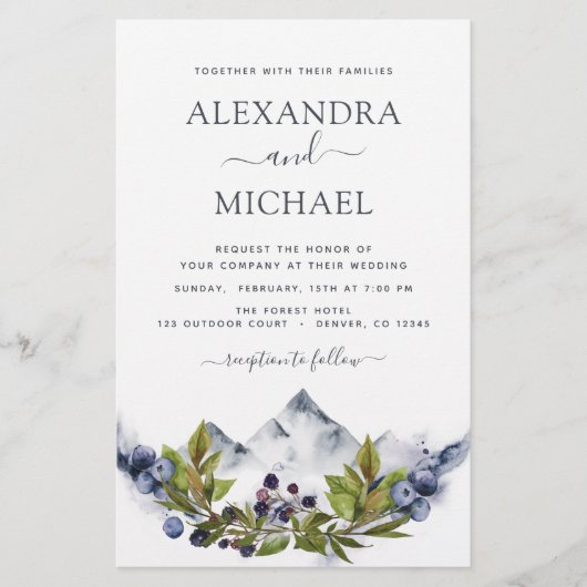 Budget Mountain Rustic Greenerity Wedding (Vorderseite)