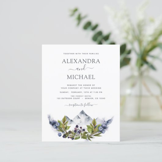 Budget Mountain Rustic Greenerity Wedding (Stehend Vorderseite)