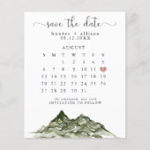Budget Mountain Save the Date Calendar (Vorderseite)