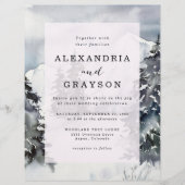 Budget Mountain Watercolor Rustikale Hochzeit Einl Flyer (Vorne)