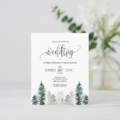 Budget Mountain Winter Elegante Hochzeitseinladung (Stehend Vorderseite)