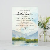 Budget Mountains Lake Bridal Dusche Einladung (Stehend Vorderseite)