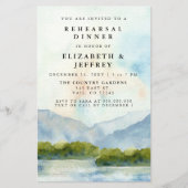 Budget Mountains Lake Probe Dinner Einladung (Vorderseite)