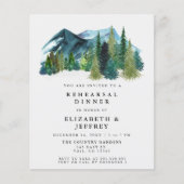 Budget Mountains Pine Probe Abendessen Einladung (Vorderseite)