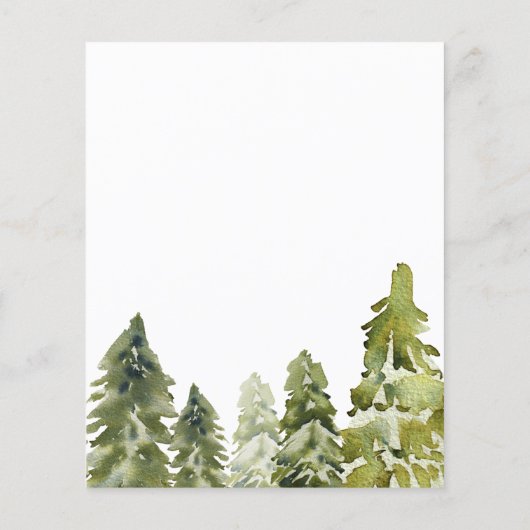 Budget Mountains Pine Probe Abendessen Einladung (Rückseite)