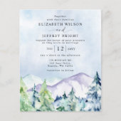 Budget Mountains Pine Wedding Einladungen (Vorderseite)