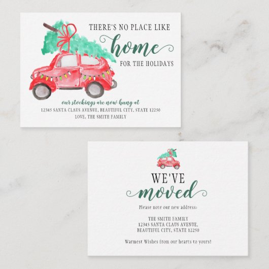 Budget Moved Christmas Tree Zuhause Holiday Moving Mitteilungskarte (Vorne/Hinten)