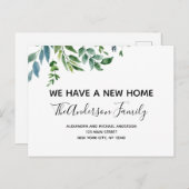 Budget Moving Announcement Frühjahr Grüne Postcar Postkarte (Vorne/Hinten)