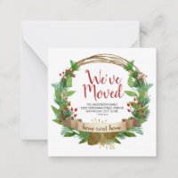 Budget Moving Christmas Wreath Holiday Moving Card