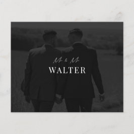 Budget Mr & Mr Wedding Foto Dankeschön Karte