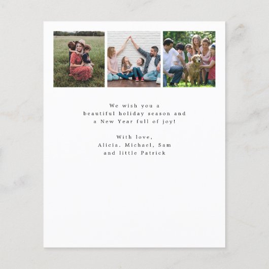Budget Multi 6 Foto Frohe Weihnachtskarte (Rückseite)