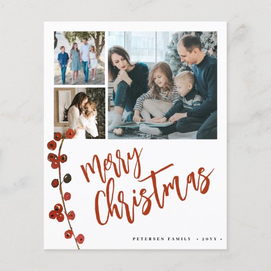 Budget Multi 6 Foto Frohe Weihnachtskarte (Vorderseite)