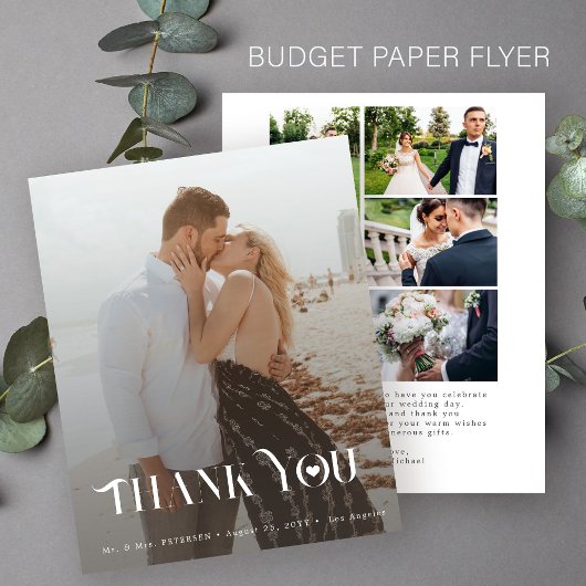 Budget Multi Foto Collage Hochzeit danke Ihnen Kar Flyer