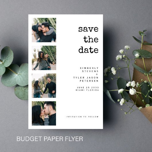 Budget Multi Foto Collage Hochzeit speichern Sie d Flyer
