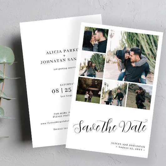 Budget Multi-Foto Collage Save the Date Hochzeit