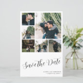 Budget Multi-Foto Collage Save the Date Hochzeit (Stehend Vorderseite)