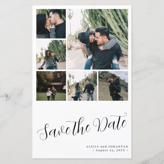 Budget Multi-Foto Collage Save the Date Hochzeit (Vorderseite)