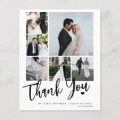Budget Multi Foto einfache Hochzeit danke Karte (Vorne)