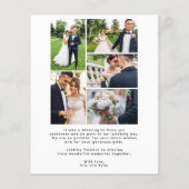 Budget Multi Foto Moderne einfache Hochzeit danke (Rückseite)