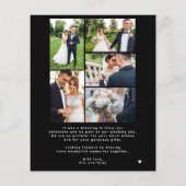 Budget Multi Foto Moderne Schwarze Hochzeit danke (Rückseite)