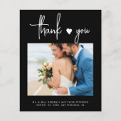Budget Multi Foto Moderne Schwarze Hochzeit danke (Vorderseite)